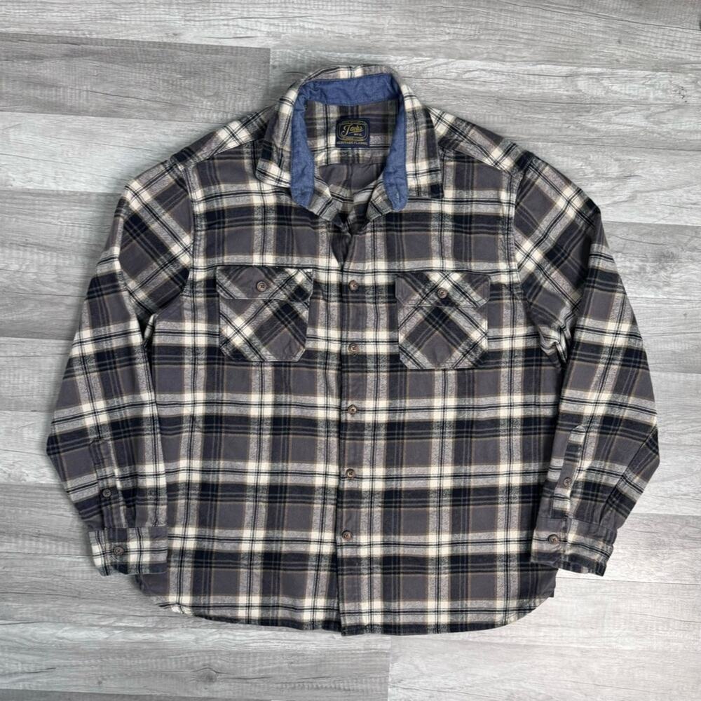 Flannel Cotton Plaid Shirt Jachs MFG Heritage Size XL